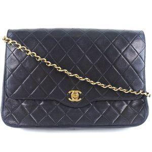 Chanel Chain Shoulder Lambskin Black Shoulder Bag